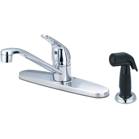 OLYMPIA FAUCETS Single Handle Kitchen Faucet, NPSM, Standard, Polished Chrome, Overall Height: 6.25" K-4161